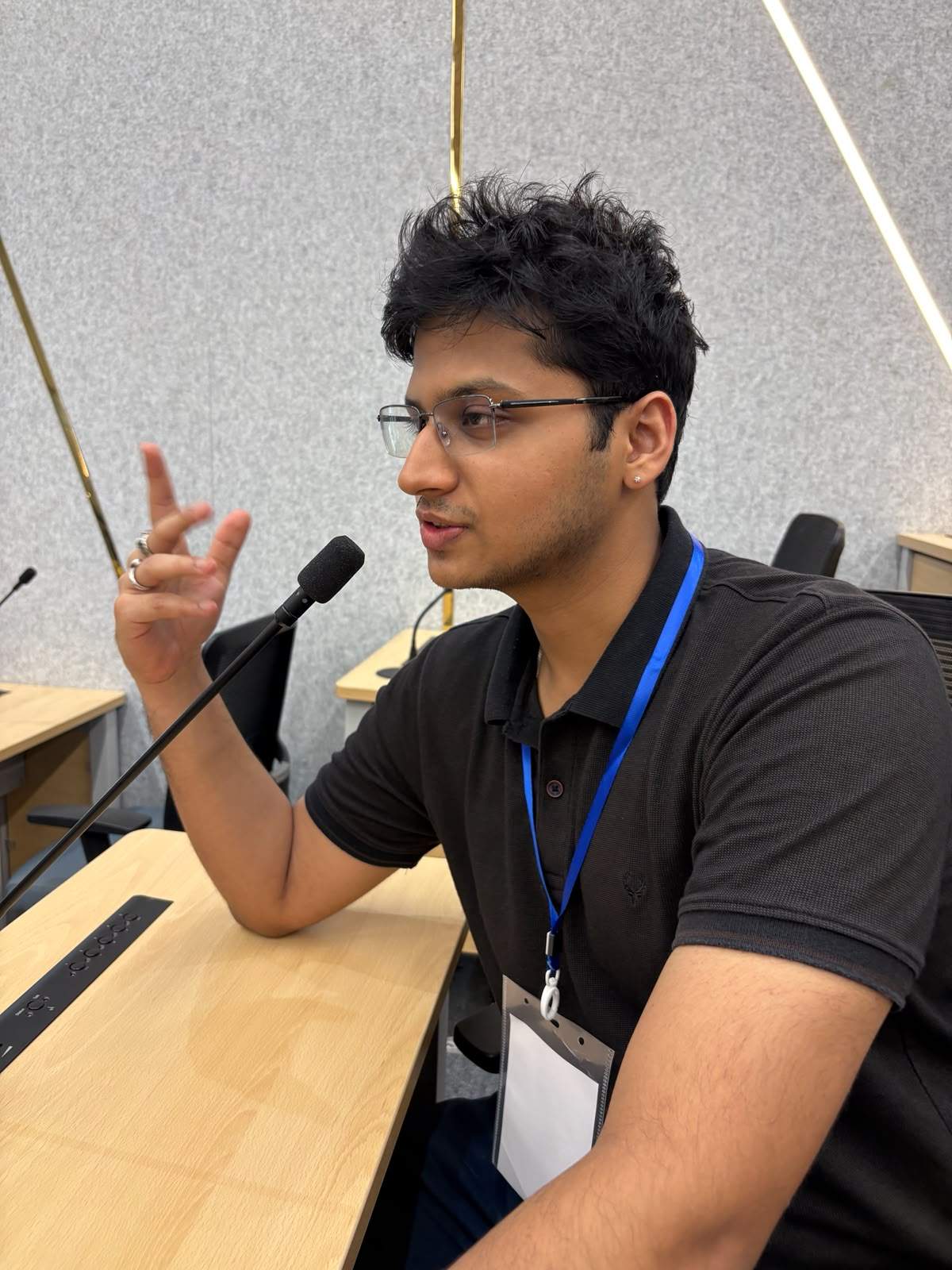 Manav Agarwal speaking at a panel
